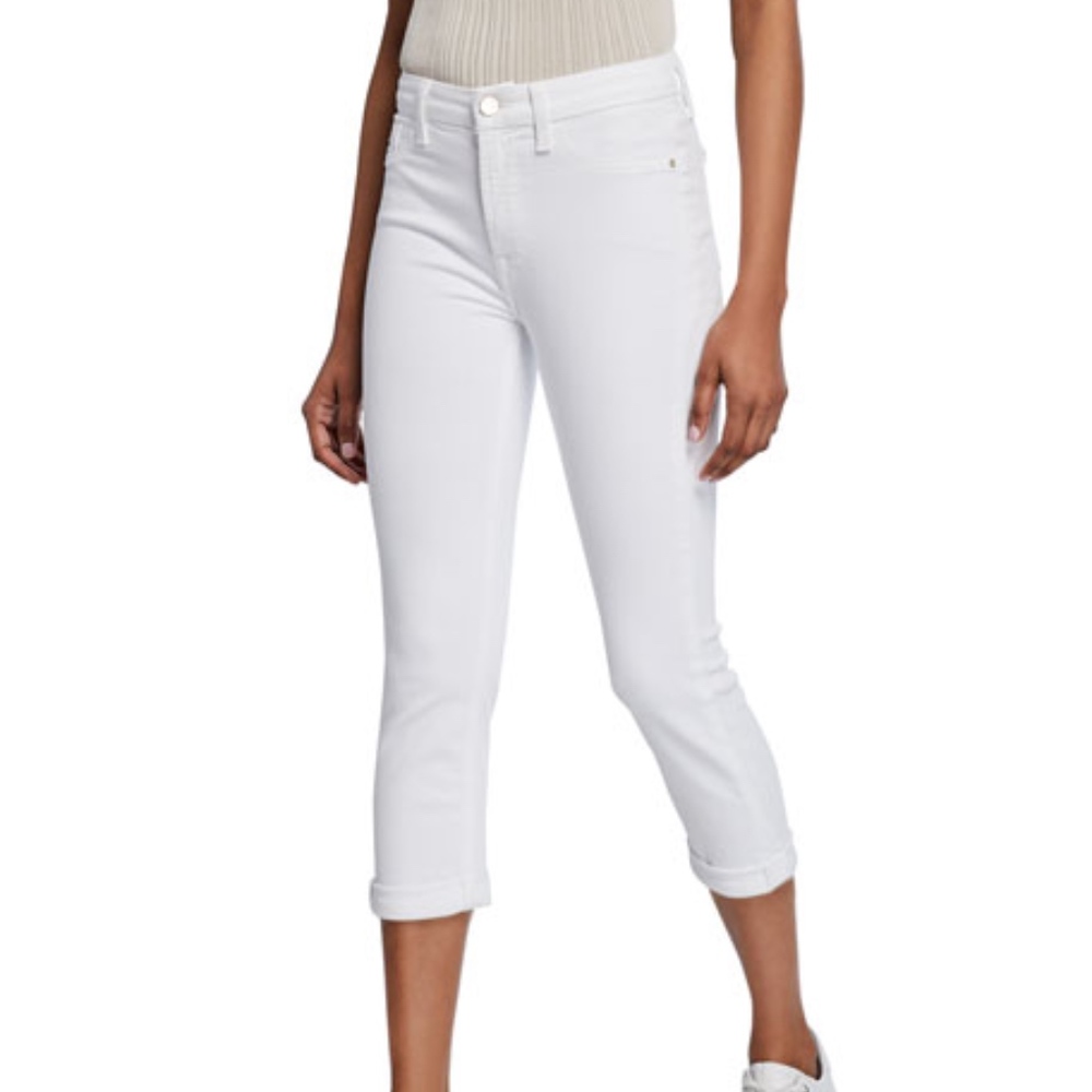 Jen7 by 7 for All Mankind Straight Leg Roll Crop